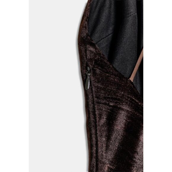 ZARA VELVET FRINGED MIDI DRESS - Picture 11 of 11